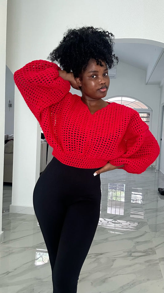 Oversized crochet crop top