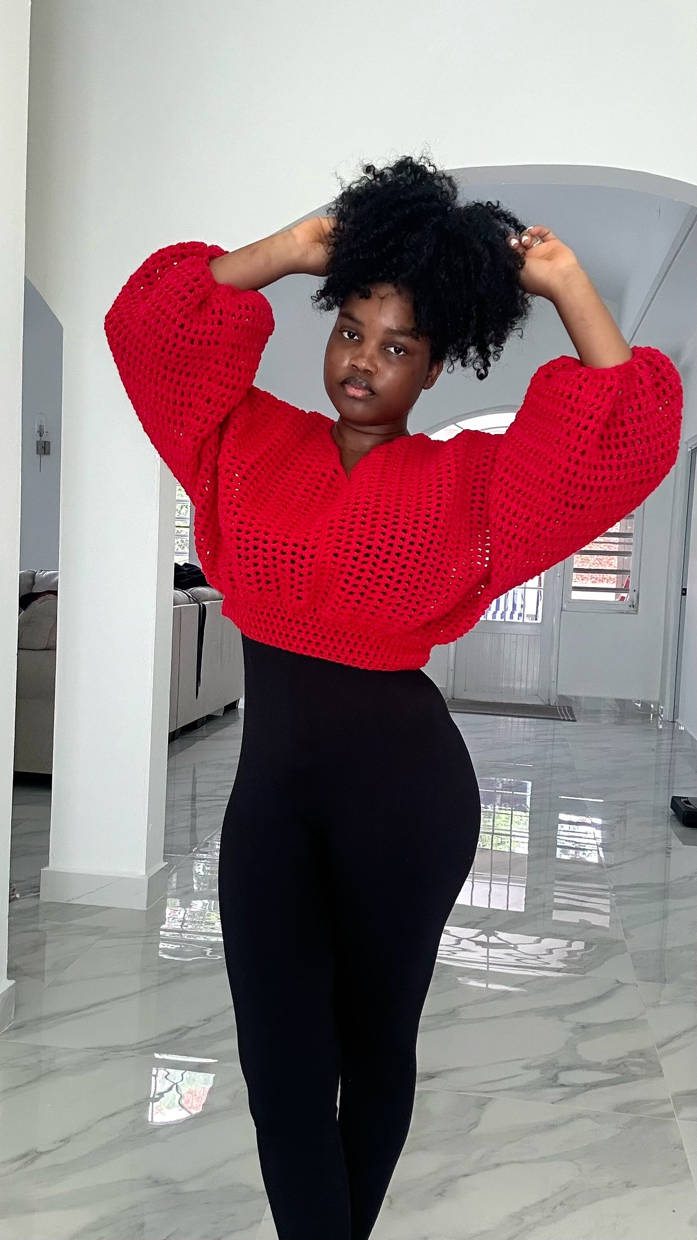 Oversized crochet crop top