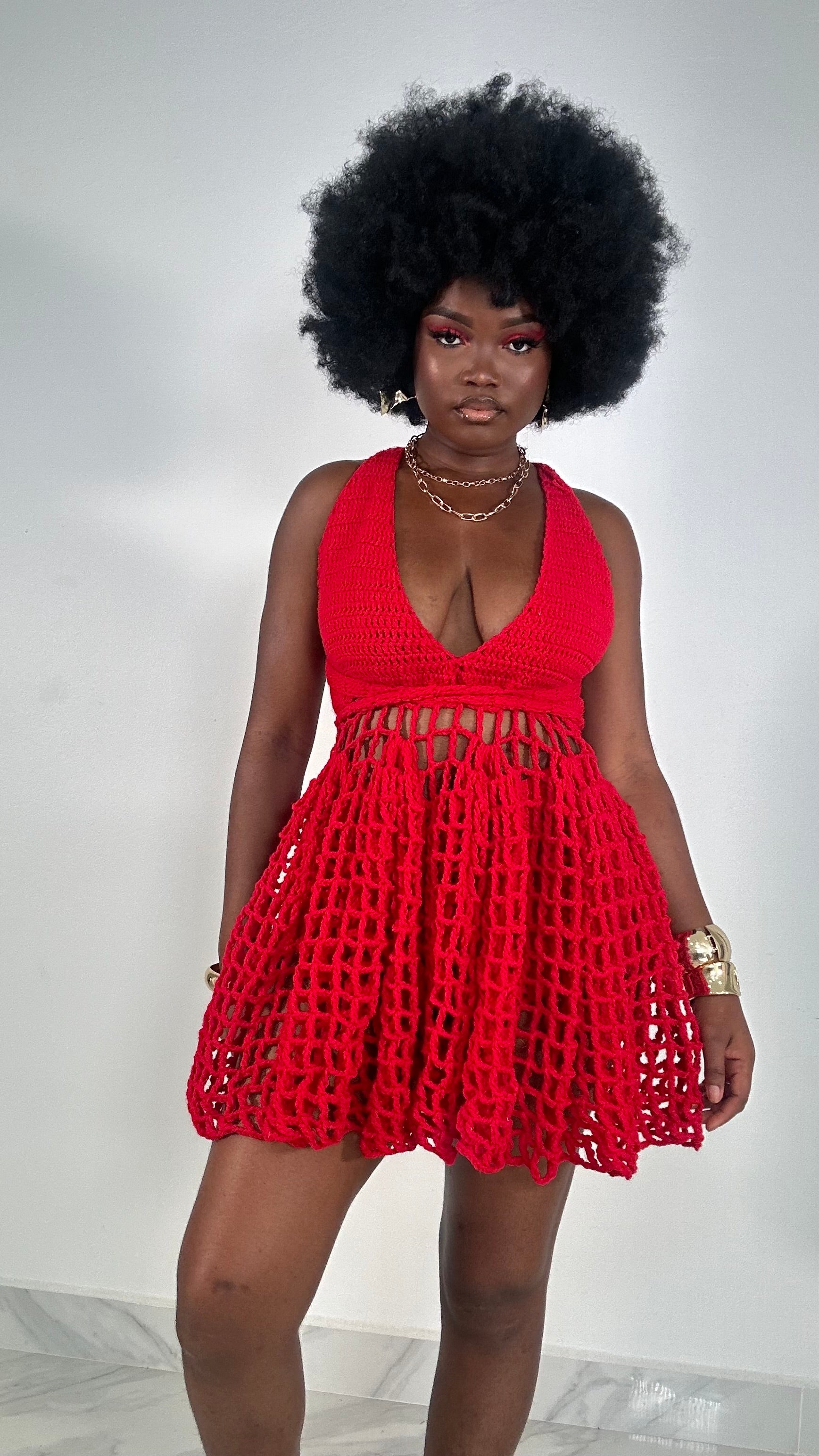 Crochet mesh short dress - Jaywears Crochet mesh short dress - Jaywears