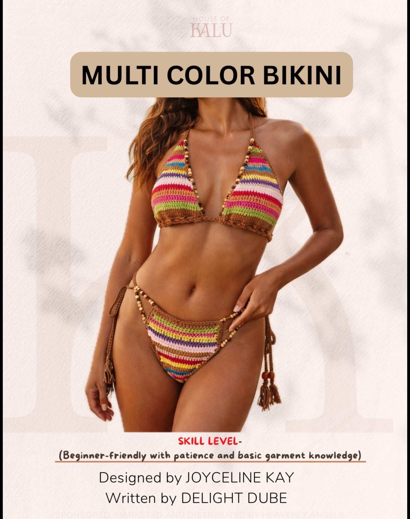 Multi colored bikini pattern (top and bottom)